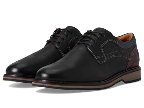 Clarks - Mens Monahan Plain Shoes, Color Black Leather, Size: 12 UK Wide