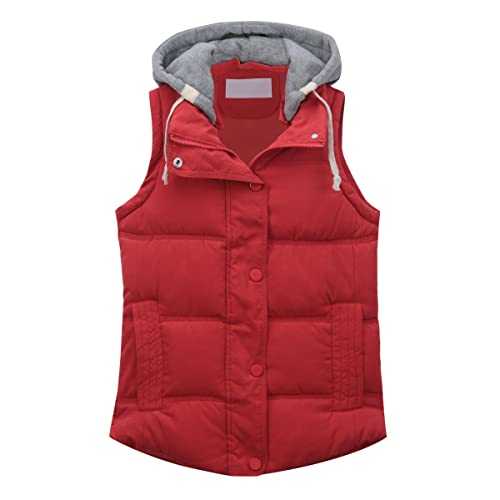 YYNUDA Womens Padded Gilet Hood Quilted Gilets Lightweight Zip Vest Winter Sleeveless Jacket Coat Windproof Bodywarmer