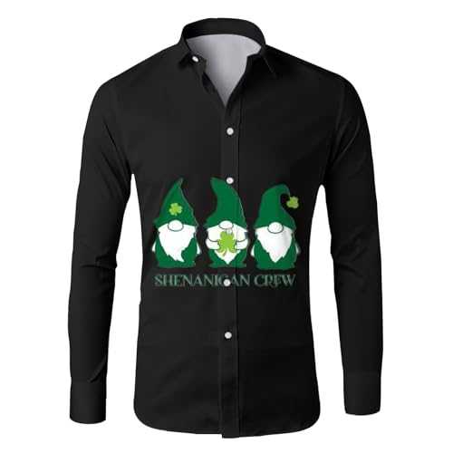 TYUIOP ST Patricks Day Shirt Items Cheap Darts Shirts for Men UK Button Down Business Wedding Shirts with Pocket Regular Fit S-XXL Men Long Sleeve Regular Fit Men's Short