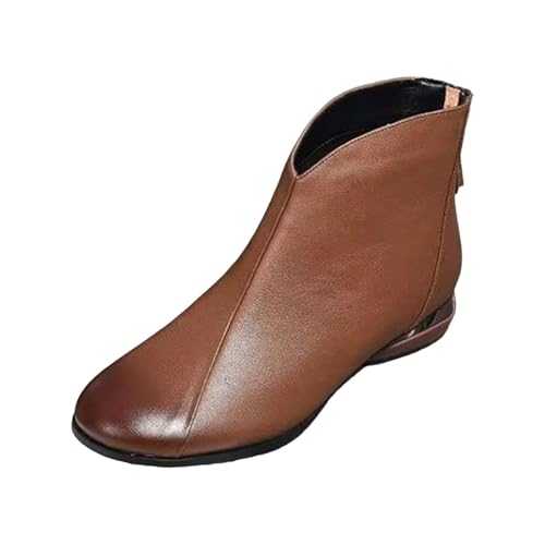 Generisch Padded Warm Short Boots for Women in and Winter Padded Boots with Heel for Women Black Ankle Boots Women with Small Heel