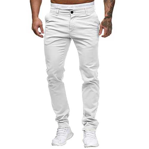 Men Casual Stretch Chino Pant - Men's Cotton Trousers Slim-Fit Tracksuit Bottoms Comfortable Lightweight Rugby Trousers Jogging Bottoms Outdoor Pants for Camping, Hiking, Trekking, & Climbing