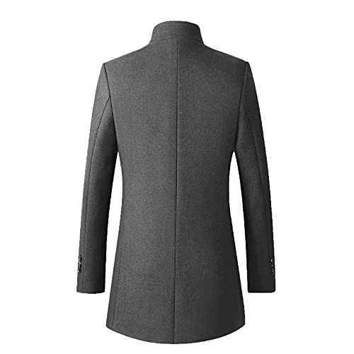 KINKOCCL Mens Trench Coat Thick Jacket Warm Winter Mod Coat Double Breasted Long Jackets Coat Windbreaker Outwear Regular Fit Padded Military Peacoat