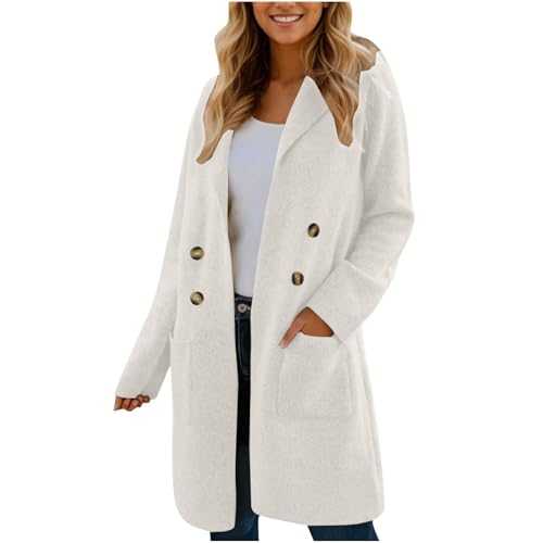 Women's Coats Wool Jacket Coats for Women Uk Clerance Coat Winter Pea Coat Mid-Length Overcoat Jackets Womens Coats Warm Outerwear