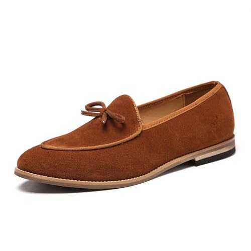 ottspu Men's Genuine Leather Casual Loafers & Slip on Shoes Daily Comfortable Shoes Lightweight Non-Slip Walking Penny Shoes for Men