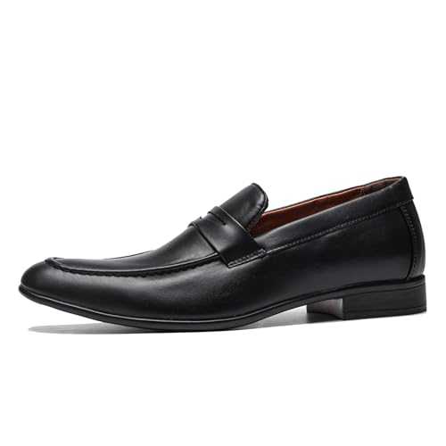Men's Dress Shoes Leather Penny Loafers for Men Slip-On Formal Dress Loafers for Men