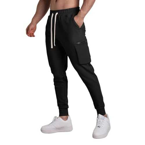 Men's Heavyweight Joggers Sports Pant Fall Regular Sweatpant Classic Trouser Elasticated Joggers Cuffed Plain Pant Men's Casual Drawstring Joggers Bottoms Open Bottom Pant (Available Big & Tall)