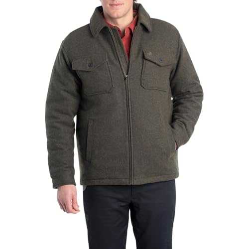 Legendary Whitetails Men's Tough as Buck Outdoorsman Wool Coat for Men, Winter Outerwear Jacket, Berber and Quilted Lined Insulated Work Clothing Jacket