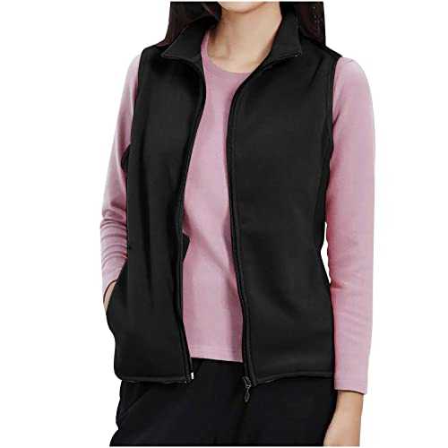 Fleece Gilet for Women UK, Fur Gilet Womens Teddy Fleece Zip Up Vest Sherpa Fluffy Waistcoat Body Warmer Lightweight Cozy Gilets Ladies Winter Warm Jacket with Pockets Fuzzy Sleeveless Coat Outwear