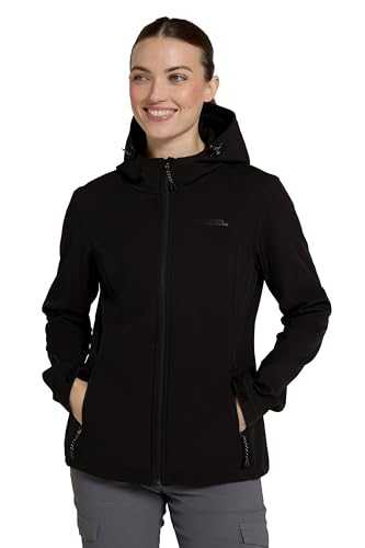 Mountain Warehouse Exodus Womens Softshell Jacket - Breathable, Adjustable, Water & Wind Resistant Ladies Rain Jacket - Best for Spring Summer, Walking, Cycling, Everyday wear