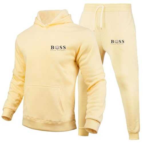 RUMAOZIA Jogging Suit Men's 2-Piece Tracksuit Hoodie and Sports Trousers Tracksuit Two Piece Hoodie and Jogging Bottoms Slim Fit Winter Sports Suit Y2K Loose Leisure Suit Tracksuit