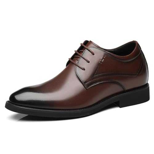 VIBLiSS Mens Elevator Shoes Anti-Slip Business Suit Oxford Leather Lace-Up Walk Wedding Office Shoes for Men