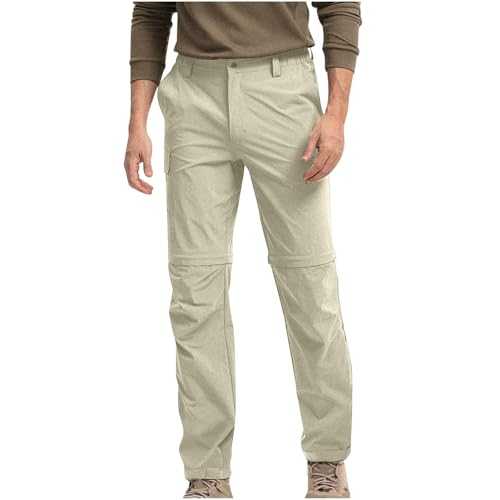 Men's Cargo Trousers Warehouse Clearance Elasticated Waist Pants Waterproof Trousers Convertible Zip Off Joggers Knee Pads Combat Trouser with Pockets Quick Dry Shorts Camping Tracksuit Bottoms