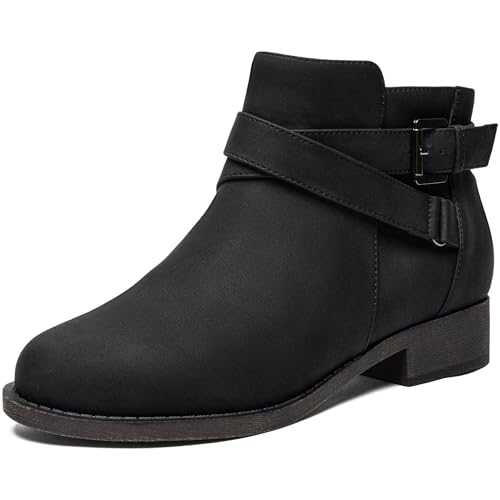 Ataiwee Women's Ankle Boots, Fashion Chunky Heel Side Zipper Short Boots.