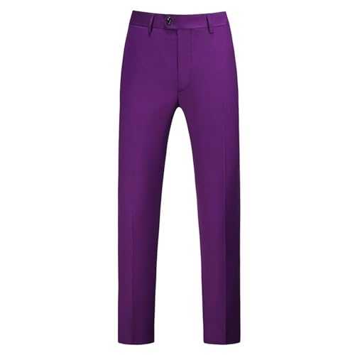 Men's Suit Trousers Solid Dress Pants Regular Fit Straight Suit Pants Casual Business Trousers Comfortable Lightweight Pants with Button & Zip Fly Expandable-Waist Flat Front Trousers XXXXXXL