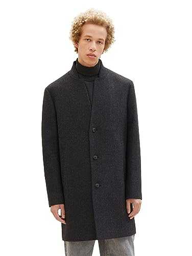 Tom Tailor Denim Men's 3-Button Wool Coat with Stand-up Collar