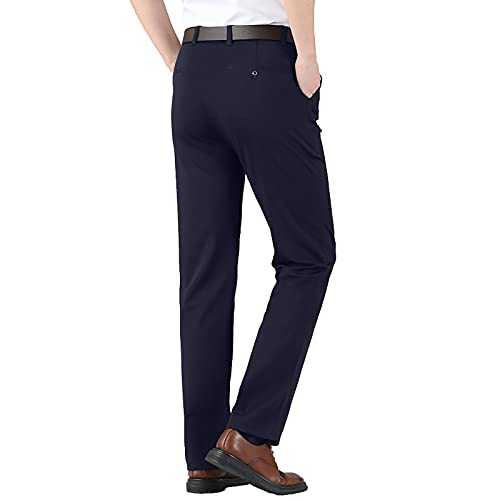 Mens Casual Stretch Chino Pants Slim-Fit Formal Work Pant Busines Office Trousers Dress Pants Straight Leg Flat Front Suit Trousers Smart Trousers with Pockets Stretch Chino Trousers M-3Xl