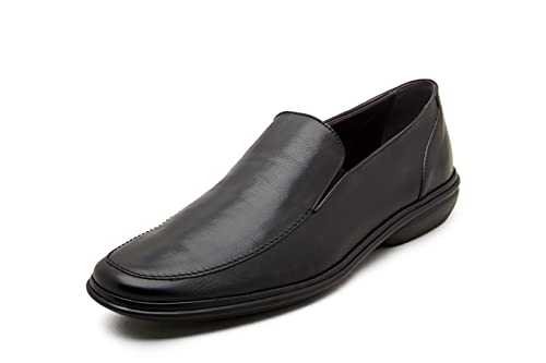 CO&MODA - Elegant Handcrafted Men's Loafers, Genuine Leather Slip-On Shoes, Casual Formal Comfort, Italian Design, California Method, Black, Size