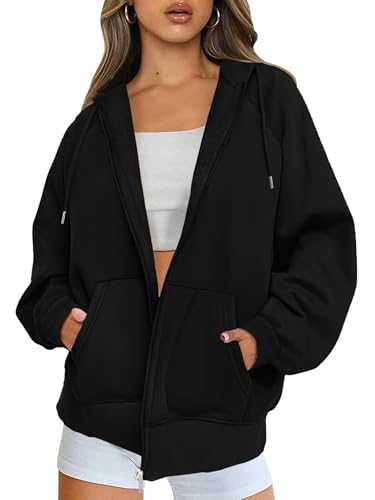 Jhsnjnr Womens Sweatshirt with Pockets Long Sleeve Hooded Fleece Jacket Warm Oversized Zip Up Hoodie