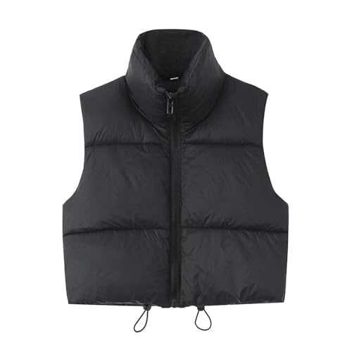 Padded Gilet for Women UK Solid Stand Collar Bodywarmer Warm Winter Jacket Puffer Vest Lightweight Sleeveless Body Warmer Jacket with Zip Quilted Thick Windproof Outwear Puffer Coat