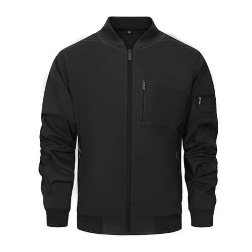 Wirltte Mens Jackets Bomber Lightweight Casual Baseball Sports Work Hiking Jacket Outwear with Zip Pockets