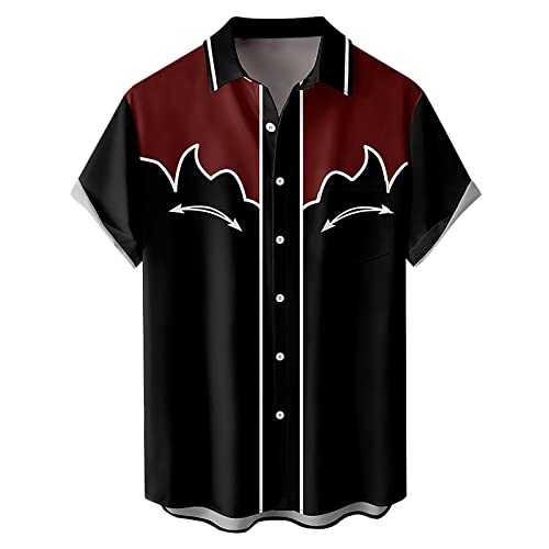 NQyIOS Men's Button Up Shirts Short Sleeve Fashion Cooling Summer Beach Shirts Funky Beach Tropical Party Shirts Mexican Shirts for Men Plus Size Blouses Workout Tops
