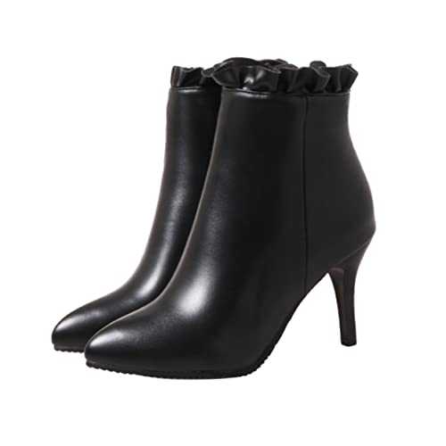 SAFIGLE 1 Pair Ladies Ankle Boots Short Boots Women Ladies Boots Very Boots Block Heels for Women White Heels High Heels Ladies Shoes Women Booties High Heel Boots Black Linting: