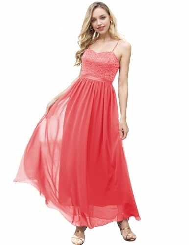 DRESSTELLS Long Women's Formal Dresses, Chiffon Bridesmaid Dresses, Spaghetti Strap Long Formal Gowns and Evening Dresses