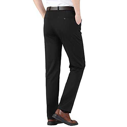 Black Suit Trousers Mens Slim Fit: Mens Smart Trousers Men's Formal Plain Fronted Busines Office Trousers Slim Quick Dry Trousers with Pockets Stretch Chino Trousers Summer Trousers Mens Trousers