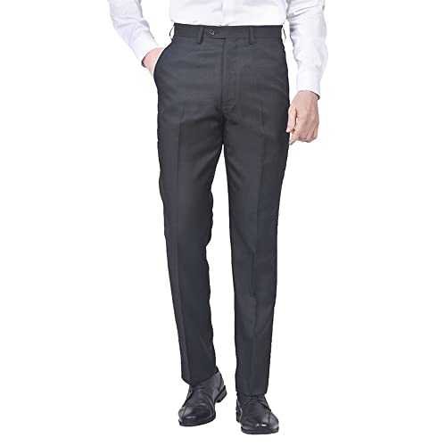 Mens Smart Classic Polyester Trousers | Flat-Front Easy Care Formal Business Office Pants Waists 32" to 60"