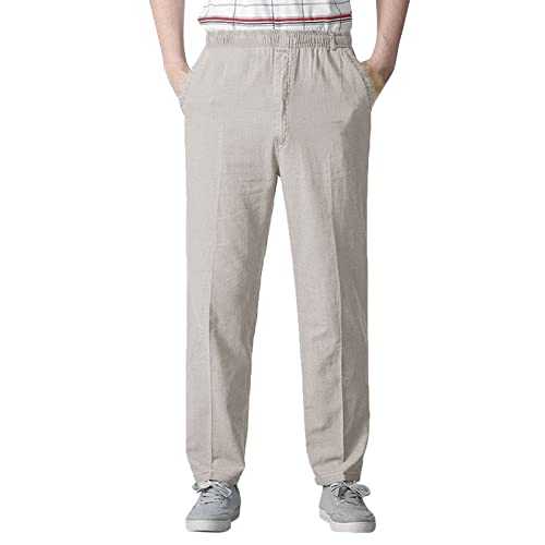 Lightweight Casual Trousers Men | Rugby Trousers | Elasticated Waist Trousers | Straight Legs Trousers | Breathable Casual Beach Pants | Busines Office Trousers | for Suits,Golf,Camping