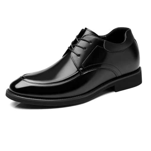 VIBLiSS Oxfords Shoes for Men, Lace Up Formal Dress Shoes for Business Office Leather Classic Elevator Footwear