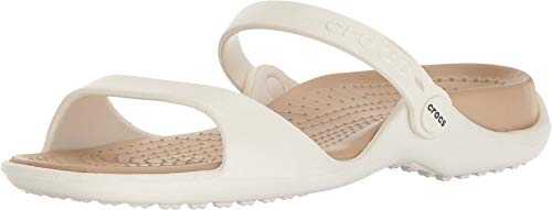 Crocs Cleo, Womens Cleo, White (Oyster/Gold 13S), M3/W4 UK (36-37 EU)