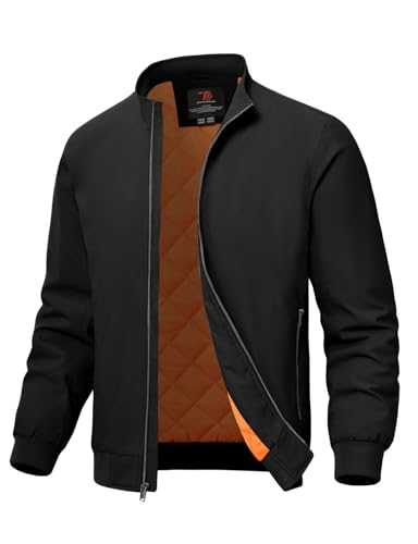 Rdruko Men's Bomber Jackets Casual Winter Windbreakers Jacket for Men Fall Padded Full Zip Windproof Work Coats