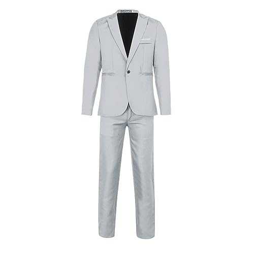 Hoodie and Joggers Set Men | Slim Fit Suits for Men Casual Suit Solid Color Tuxedo Blazer and Trouser Set V-Neck Business Suit Lightweight Body Warmer Dinner Suit Classic Stylish Business Lounge Suit