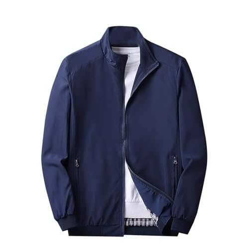 Men's Jackets Clearance Oversized Bomber Coats Solid Full Zip Long Sleeve Coats Office Work Business Jacket Outdoor Lightweight Thin Windbreaker Casual Loose Coats Fall Winter Comforty Outwear M-5XL