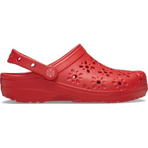 Classic Floral Cut-Out Clog Cherry Red Size 8 UK Men/ 9 UK Women