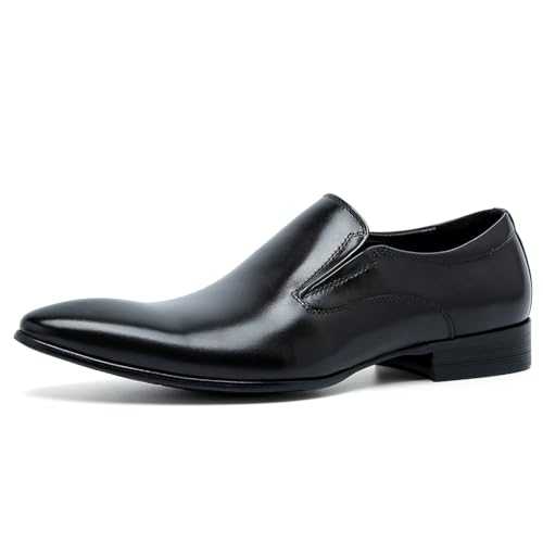 Men's Slip On Genuine Leather Dress Shoes Business Casual Moccasins Formal Loafers