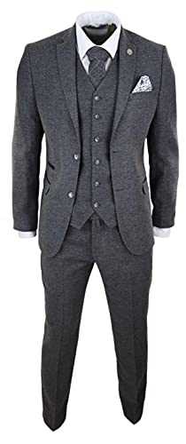 Mens Suits 3 Piece Regular Fit Grey