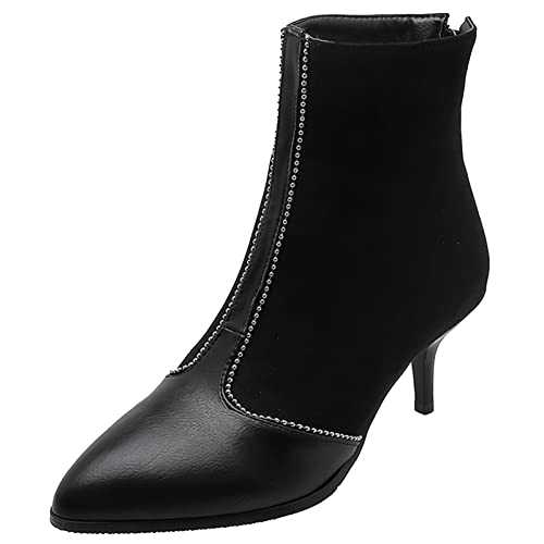Women Kitten Heels Dress Ankle Boots With Bowknot
