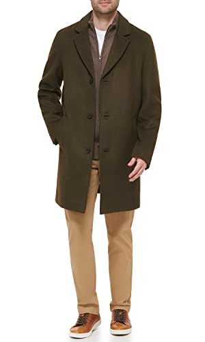 Cole Haan Men's 530aw950-dao-x-large Wool Coat, Dark Olive, XL