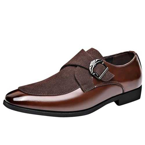 Men's Leather Shoes Business Casual Breathable Frosted Soft Sole Comfortable Slip-on Shoes Business Casual Pointed Shoes Chucks Shoes