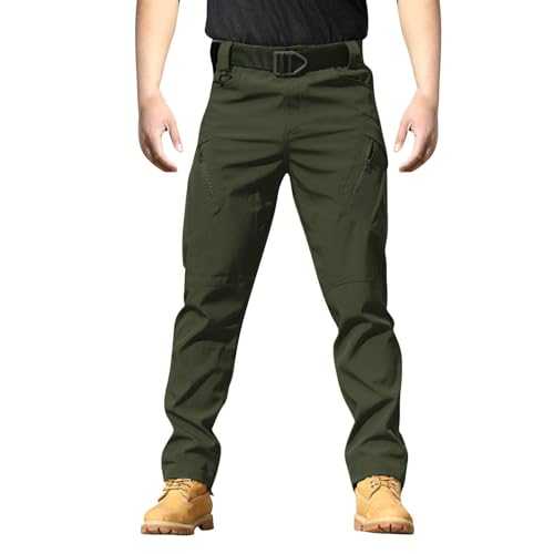 Cargo Trousers Men's Baggy Long Plain Formal Work Trousers Slim Fit Trousers for Business Long Straight Suit Trousers Basic Comfortable Leisure Trousers 2024 Casual Jogging Bottoms Multi Pockets
