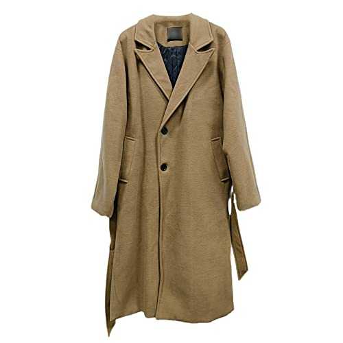 JNKIHAPOT Korean Style Men's Loose Casual Single-Breasted Coat Autumn And Winter Fashion Long-Sleeved Woolen Long Coat