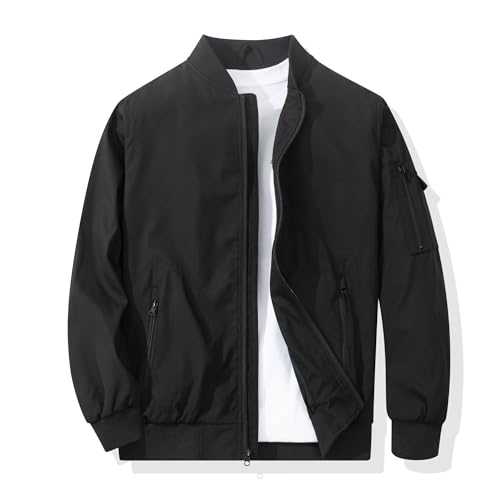 XiaoYouYu Men's Bomber Jacket Casual Fashion Lightweight Windbreaker Zip Up Oudoor Flight Coat Jackets