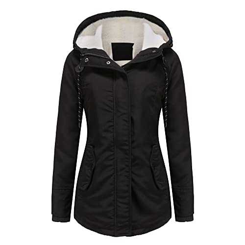 YYNUDA Womens Winter Coats Waterproof Fleece Lined Parka Coat Winter Outdoor Hooded Jacket