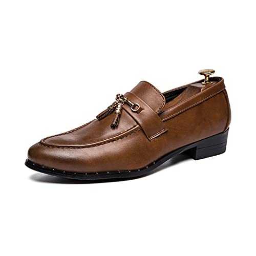 NBUCNDC Leather Shoes Men Men's Dress Shoes Fashion Men's Tassel Loafers Men's Leather Formal Dress Office Oxford Shoes