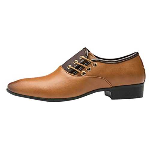 Formal Dress Shoes for Men, Pointed Toe Leather Oxfords Shoes, Classic Business Office Shoes, Solid Color Non-Slip Driving Shoes, Casual Work Office Comfort Shoes