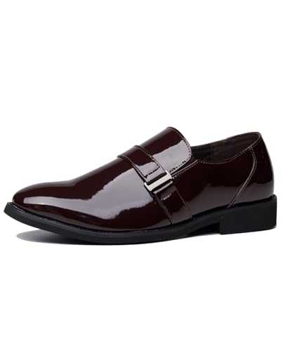 Mens Loafers Moccasions Patent Leather Shoes Fashion Lace-ups Formal Brogues Business Wedding Dress Shoes