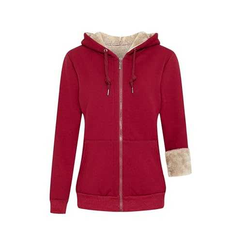 LBL Ladies Casual Winter Warm Thick Sherpa Fleece Jacket Full Zip Up Hoodie Sweatshirt for Women…