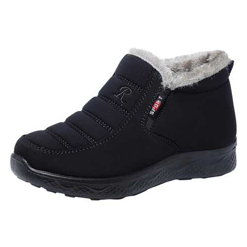 Winter Snow Boots for Women Ankle Booties Memory Foam Fleece Lined Waterproof Barefoot Boots Anti-Slip Athletic Shoes Outdoor Work Boots